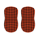 Orange And Black Houndstooth Print Bar Stool Covers