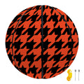 Orange And Black Houndstooth Print Basketball