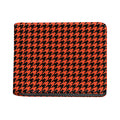Orange And Black Houndstooth Print Bifold Wallet