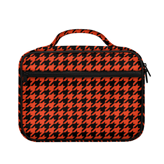Orange And Black Houndstooth Print Briefcase Bible Bag