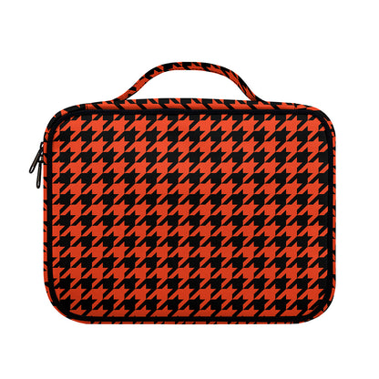 Orange And Black Houndstooth Print Briefcase Bible Bag