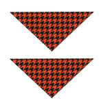 Orange And Black Houndstooth Print Dog Bandana