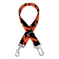 Orange And Black Houndstooth Print Dog Seat Belt