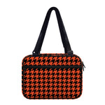 Orange And Black Houndstooth Print Double Strap Bible Bag