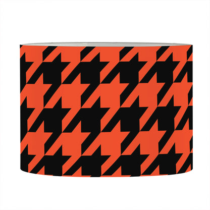 Orange And Black Houndstooth Print Drum Lamp Shade