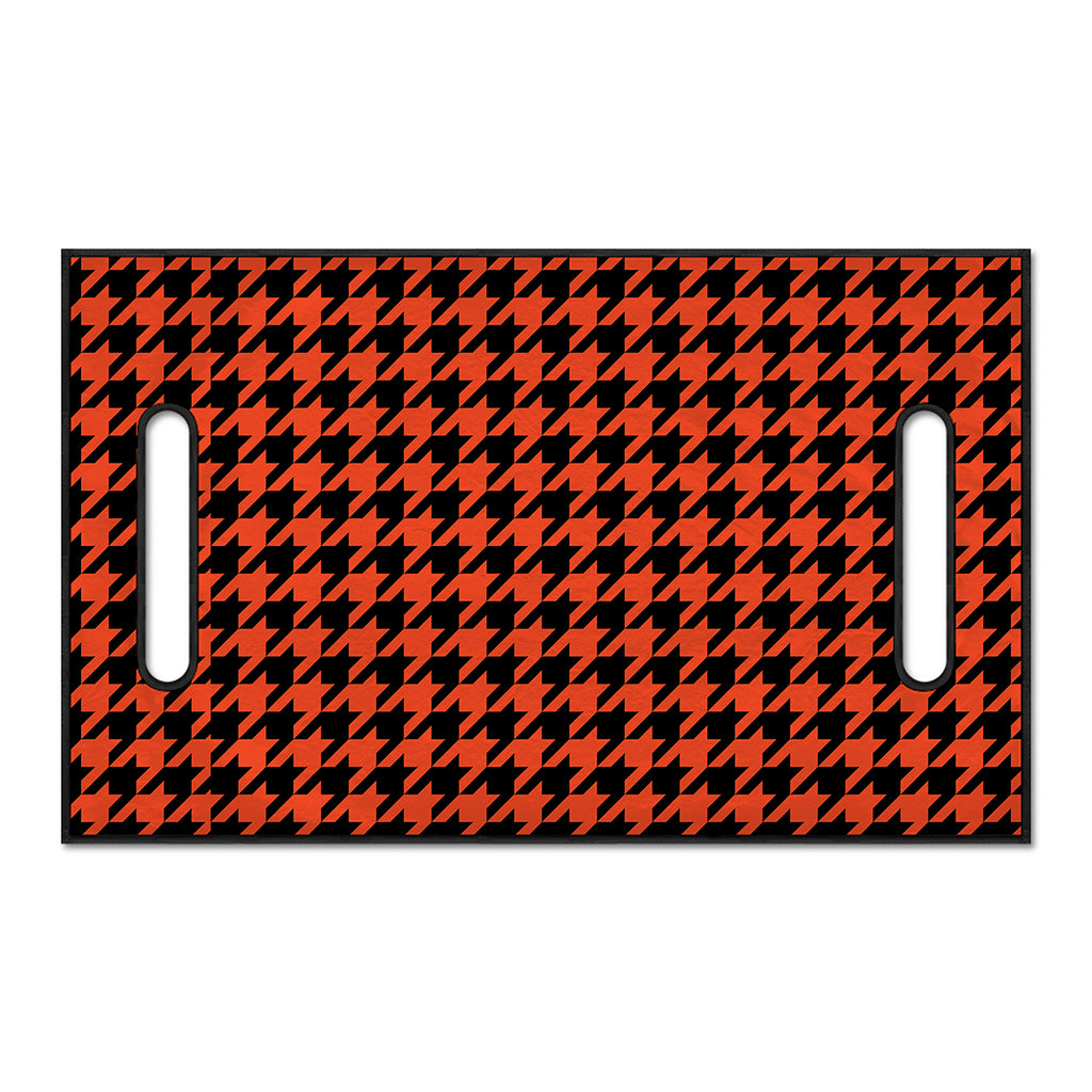 Orange And Black Houndstooth Print Golf Cart Seat Cover
