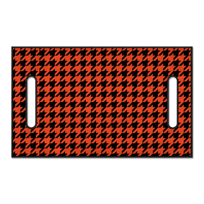 Orange And Black Houndstooth Print Golf Cart Seat Cover