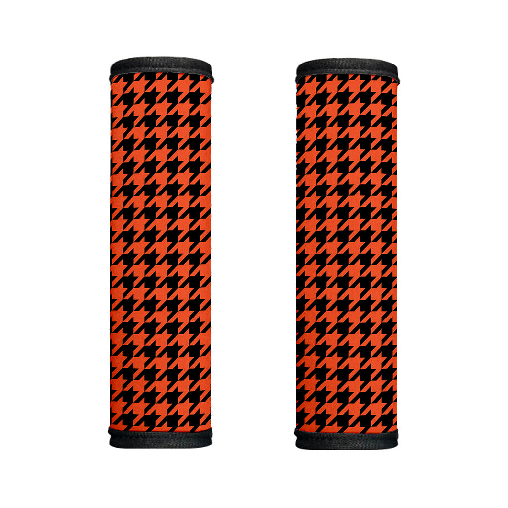 Orange And Black Houndstooth Print Handle Covers
