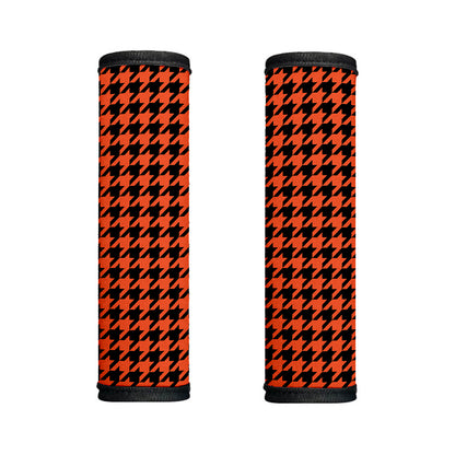 Orange And Black Houndstooth Print Handle Covers