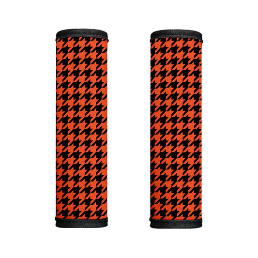 Orange And Black Houndstooth Print Handle Covers