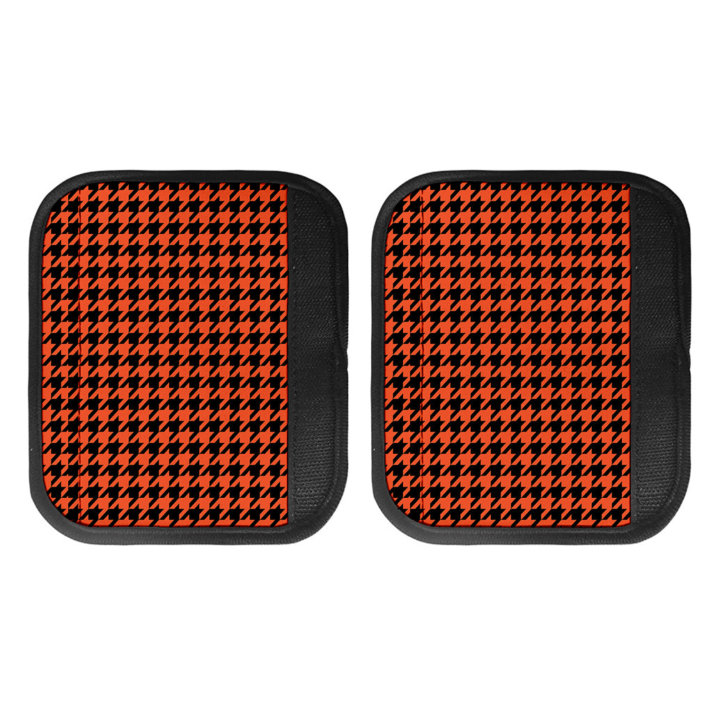 Orange And Black Houndstooth Print Handle Covers