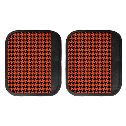 Orange And Black Houndstooth Print Handle Covers