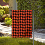 Orange And Black Houndstooth Print House Flag