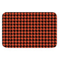 Orange And Black Houndstooth Print Indoor Door Mat