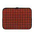 Orange And Black Houndstooth Print Laptop Sleeve