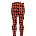 Orange And Black Houndstooth Print Men's Leggings