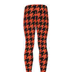 Orange And Black Houndstooth Print Men's leggings