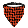 Orange And Black Houndstooth Print Over The Collar Dog Bandana