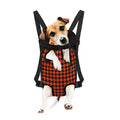 Orange And Black Houndstooth Print Pet Carrier Backpack