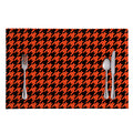 Orange And Black Houndstooth Print Placemat