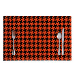 Orange And Black Houndstooth Print Placemat