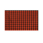 Orange And Black Houndstooth Print Polyester Flag