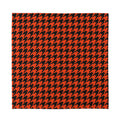 Orange And Black Houndstooth Print Silk Bandana