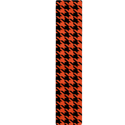 Orange And Black Houndstooth Print Table Runner