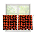 Orange And Black Houndstooth Print Tier Curtains