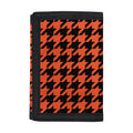 Orange And Black Houndstooth Print Trifold Wallet