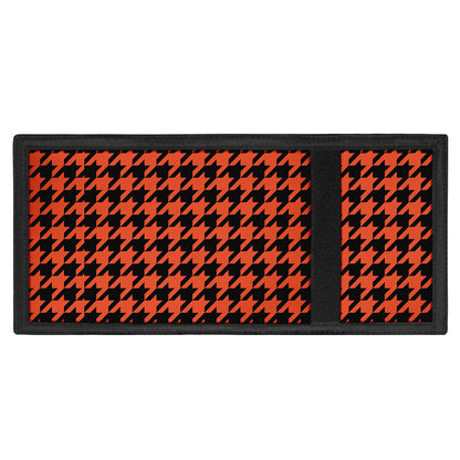 Orange And Black Houndstooth Print Trifold Wallet
