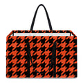 Orange And Black Houndstooth Print Utility Tote Bag