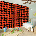 Orange And Black Houndstooth Print Wall Sticker