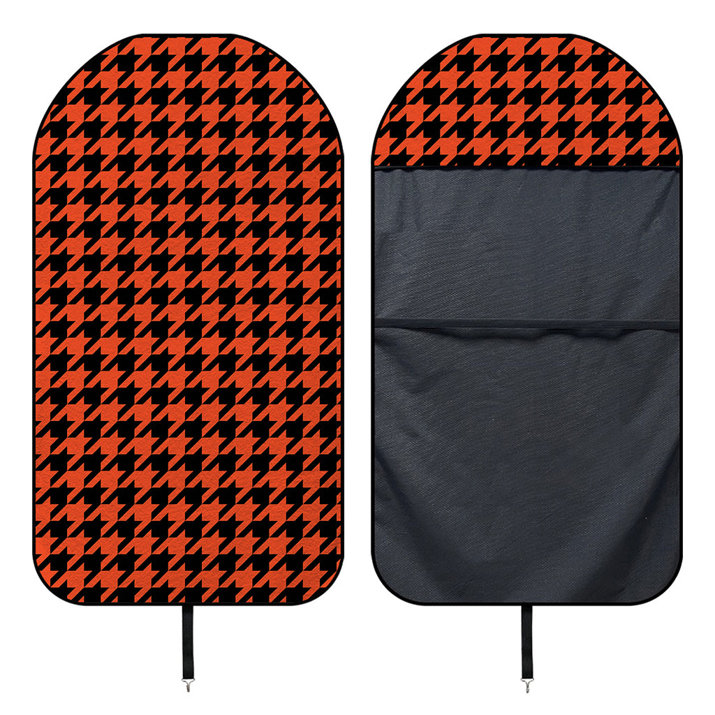 Orange And Black Houndstooth Print Waterproof Car Seat Cover