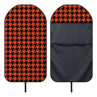 Orange And Black Houndstooth Print Waterproof Car Seat Cover