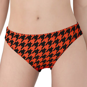 Orange And Black Houndstooth Print Women's Panties