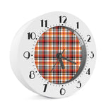 Orange And Black Madras Plaid Print Alarm Clock