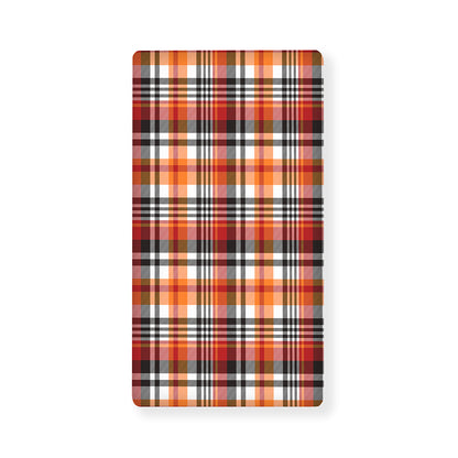 Orange And Black Madras Plaid Print Baby Crib Sheet