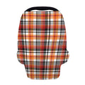 Orange And Black Madras Plaid Print Baby Seat Cover