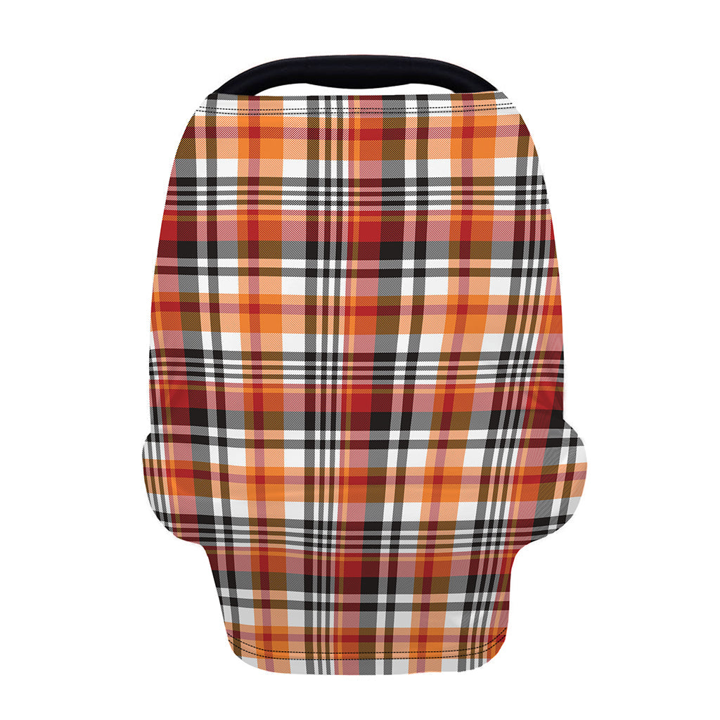 Orange And Black Madras Plaid Print Baby Seat Cover