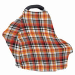 Orange And Black Madras Plaid Print Baby Seat Cover