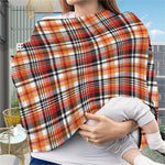 Orange And Black Madras Plaid Print Baby Seat Cover