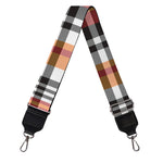 Orange And Black Madras Plaid Print Bag Strap