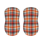 Orange And Black Madras Plaid Print Bar Stool Covers