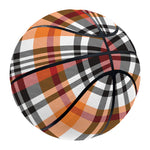 Orange And Black Madras Plaid Print Basketball