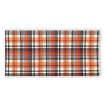 Orange And Black Madras Plaid Print Beach Towel