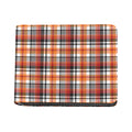 Orange And Black Madras Plaid Print Bifold Wallet