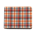 Orange And Black Madras Plaid Print Bifold Wallet