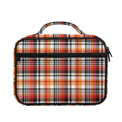 Orange And Black Madras Plaid Print Briefcase Bible Bag