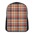 Orange And Black Madras Plaid Print Casual Backpack